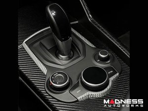 Alfa Romeo Stelvio Central Console Frame Trim - Carbon Fiber - Pre '20 - White Candy Alfa Romeo Stelvio Central Console Frame Trim - Carbon Fiber - Pre '20 - White Candy